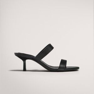 Massimo Dutti Black Women's Strappy Heeled Sandals